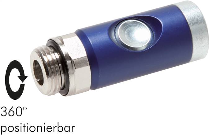 Sicherheits-Druckknopfkupplung(NW7,2), G 3/8" AG, Stahl verz