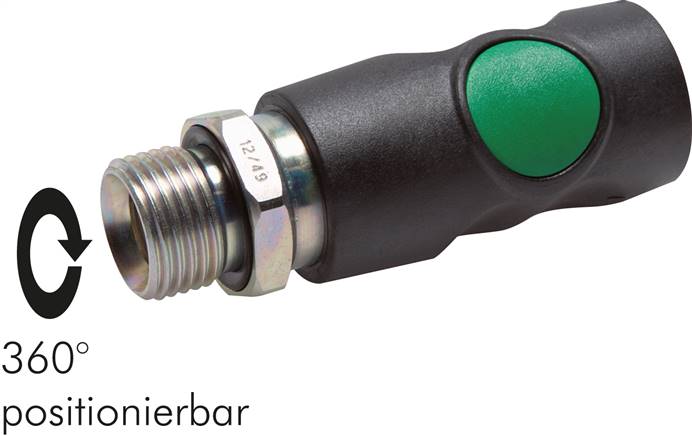 Sicherheits-Druckknopfkupplung(NW7,2), G 1/4" AG, Kunststoff