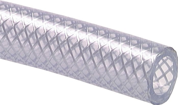 PVC fabric hose 6x12.0mm, transparent, 10 mtr. role