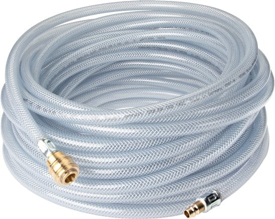 PVC-Gewebeschlauch 9 (3/8")x15mm, 25mtr. mit Kupplung & S